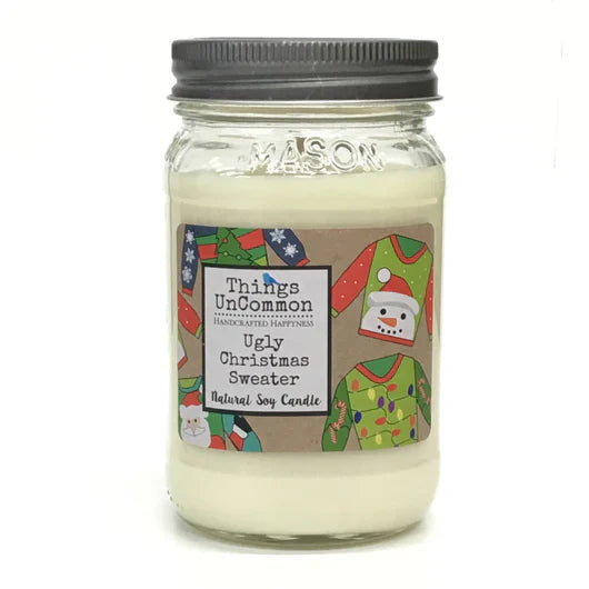 Ugly Christmas Sweater Modern Mason Candle-0