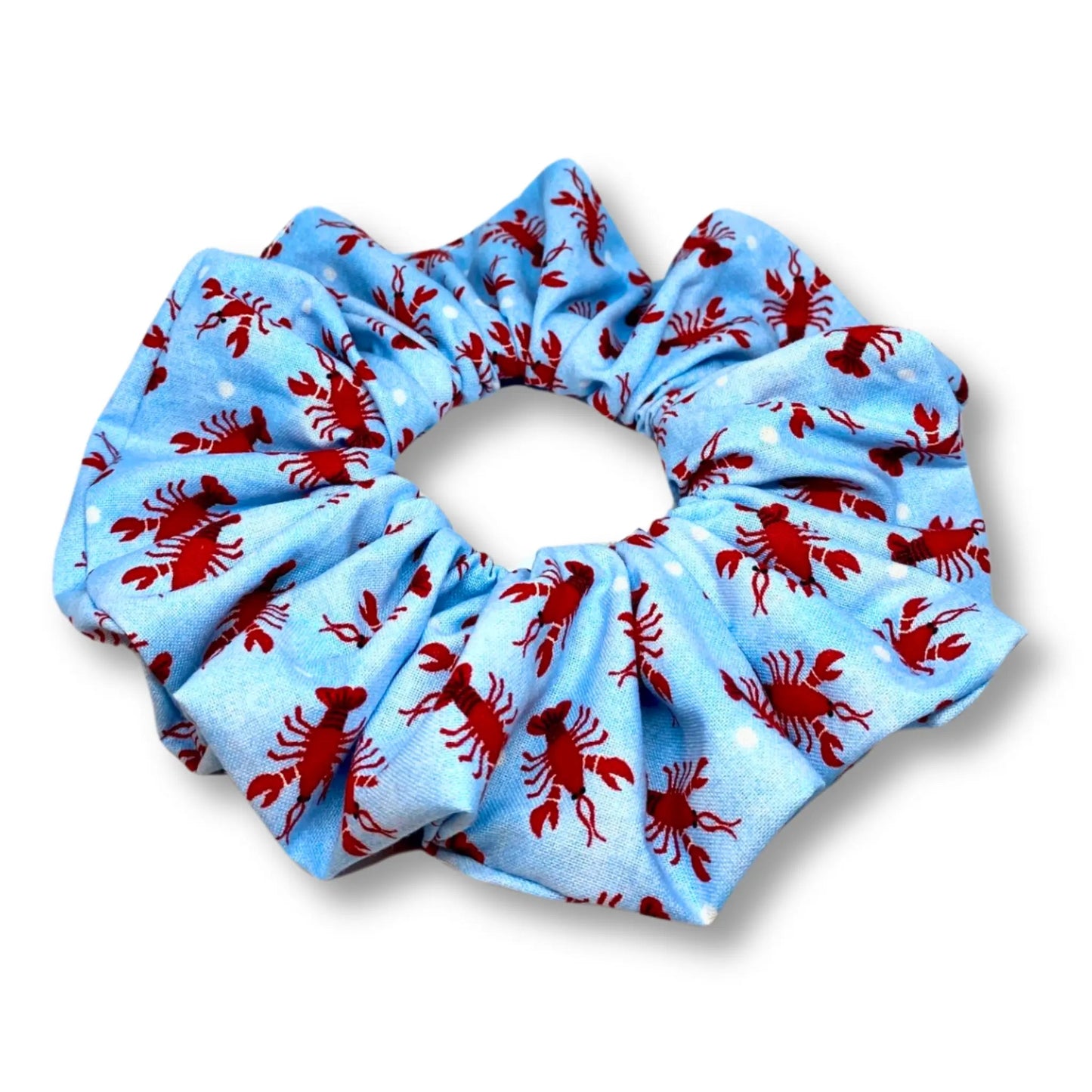 Blue Lobster Scrunchie