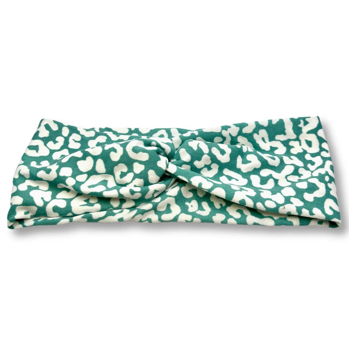 Teal Leopard Twist Knot Headband