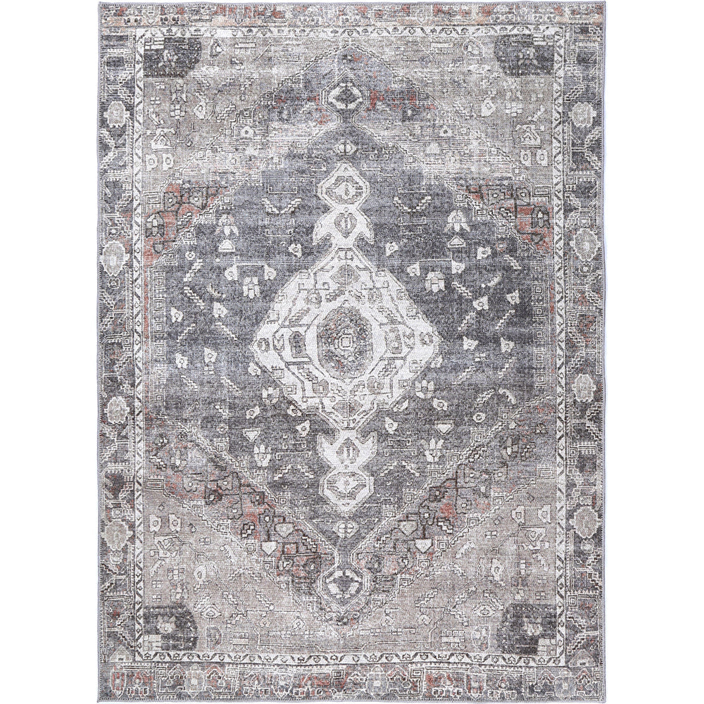 Jules Machine Washable in Grey Rug-0