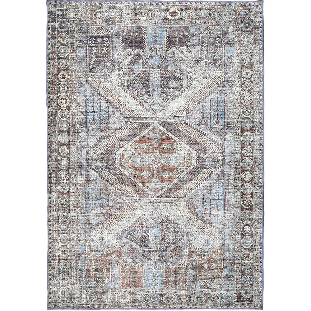 Le Grand Louvre Contemporary in Blue & Grey Rug-0
