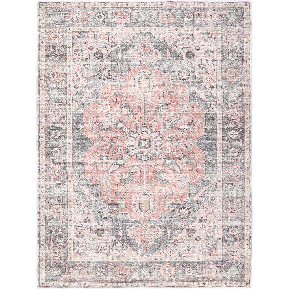 Hugo Machine Washable in Grey & Beige Rug-0