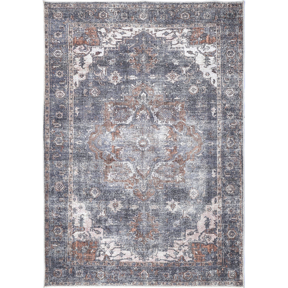 Distressed Vintage Cezanne Area in Grey Rug-0