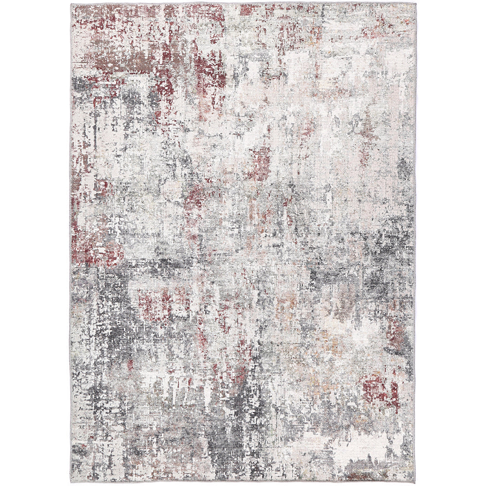 Colette Machine Washable in Grey & Red Rug-0
