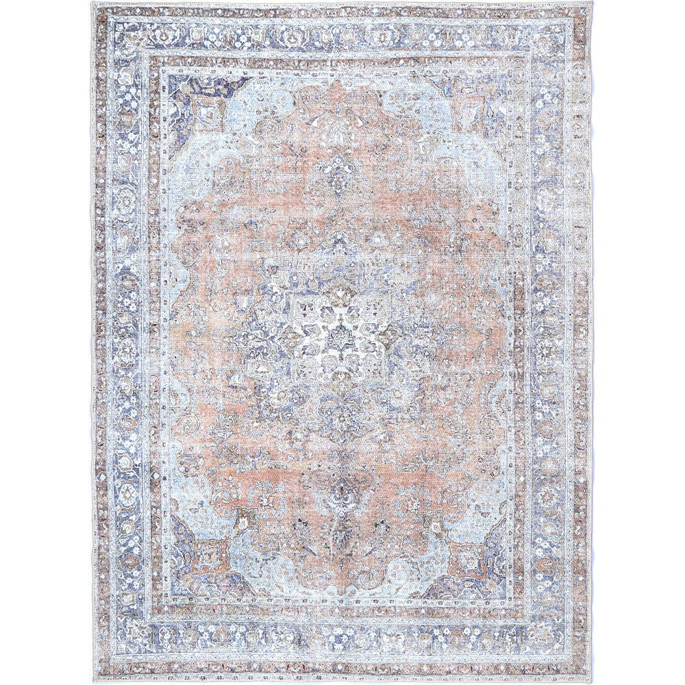 Distressed Vintage Oxus Desert in Grey & Beige Rug-0
