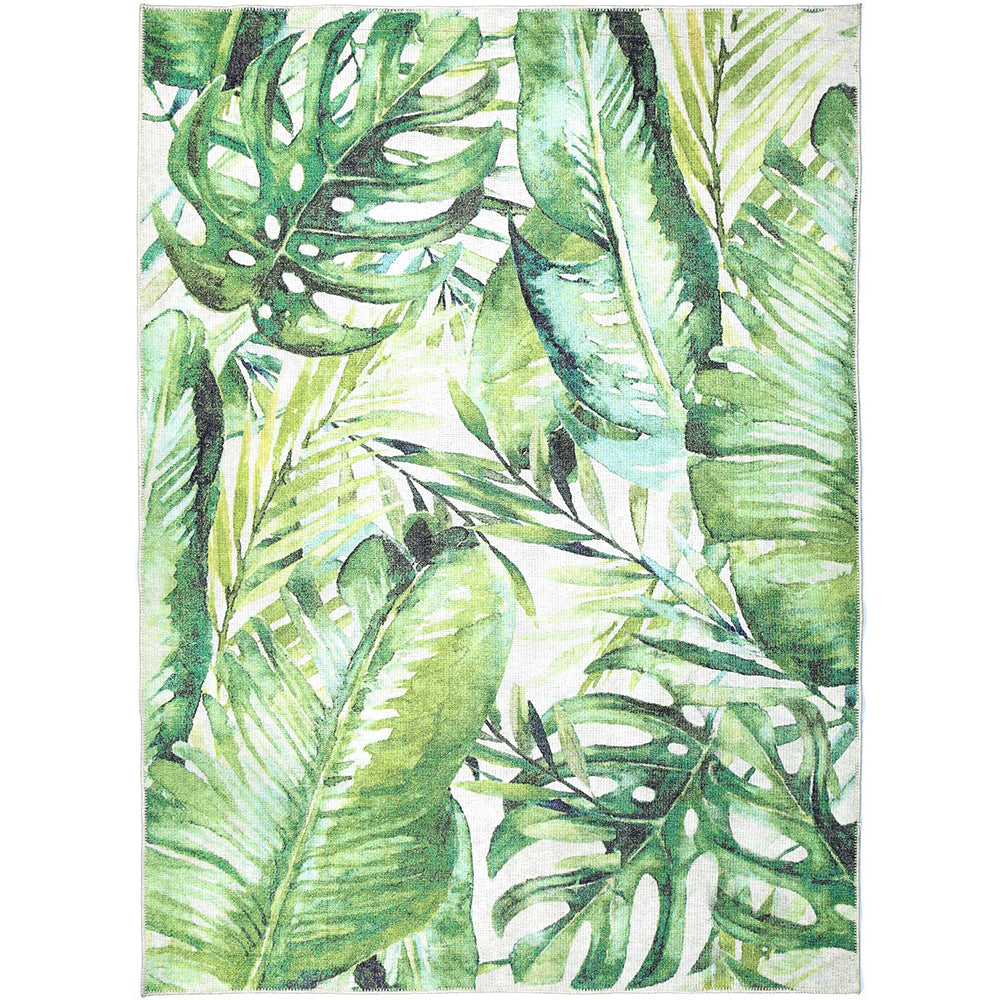 Wild Borneo Gorgeous Leaf Design in Green Rug-0