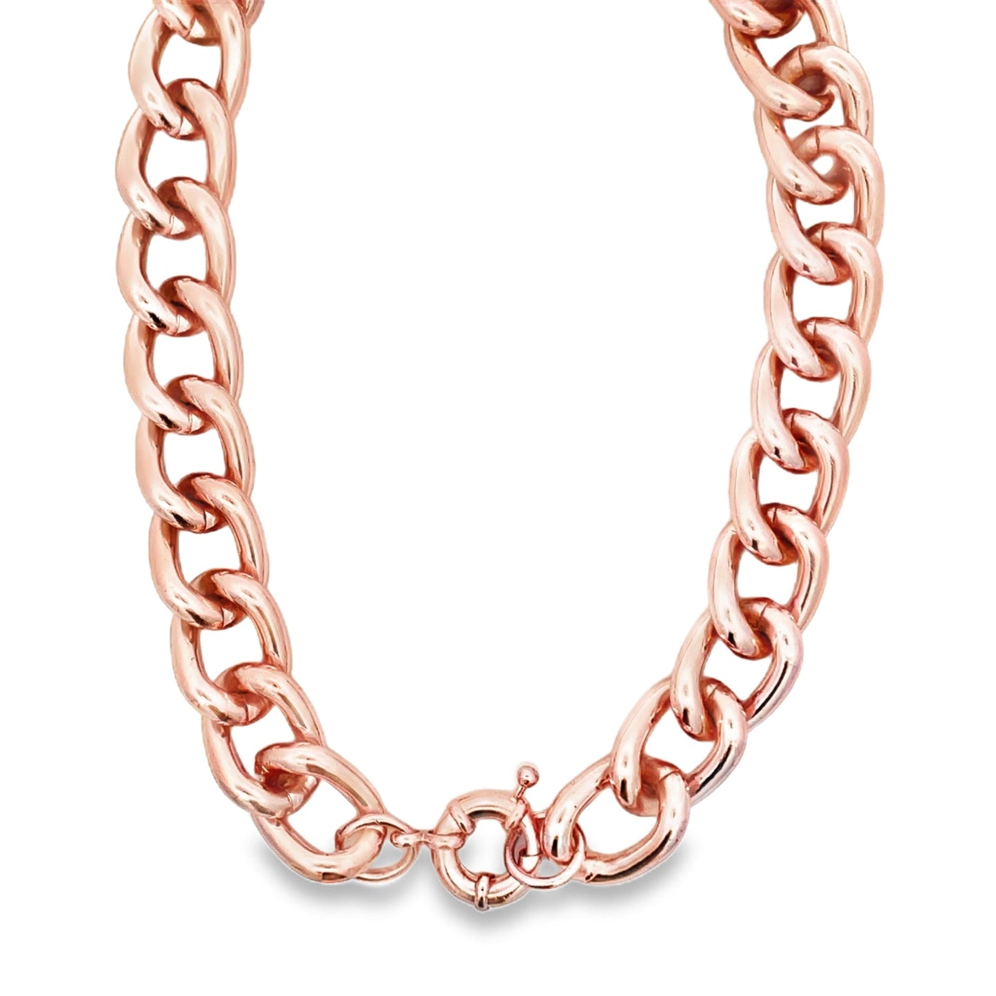Pink Rolo Thick Link Chain-0