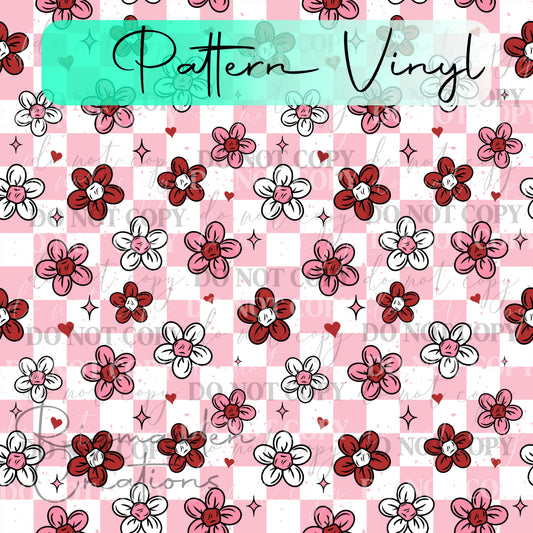 Valentine Checker Floral Vinyl
