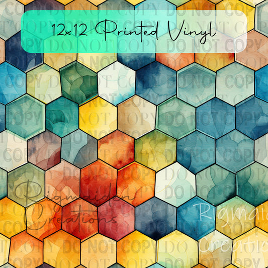 Watercolor Honeycomb 1 Vinyl