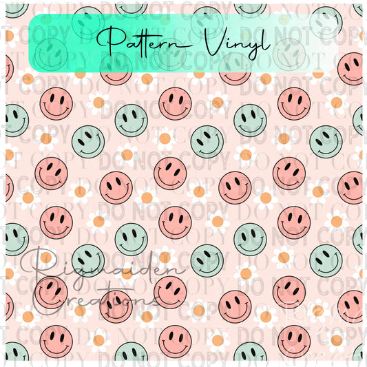 Pink Smiles Flowers Vinyl
