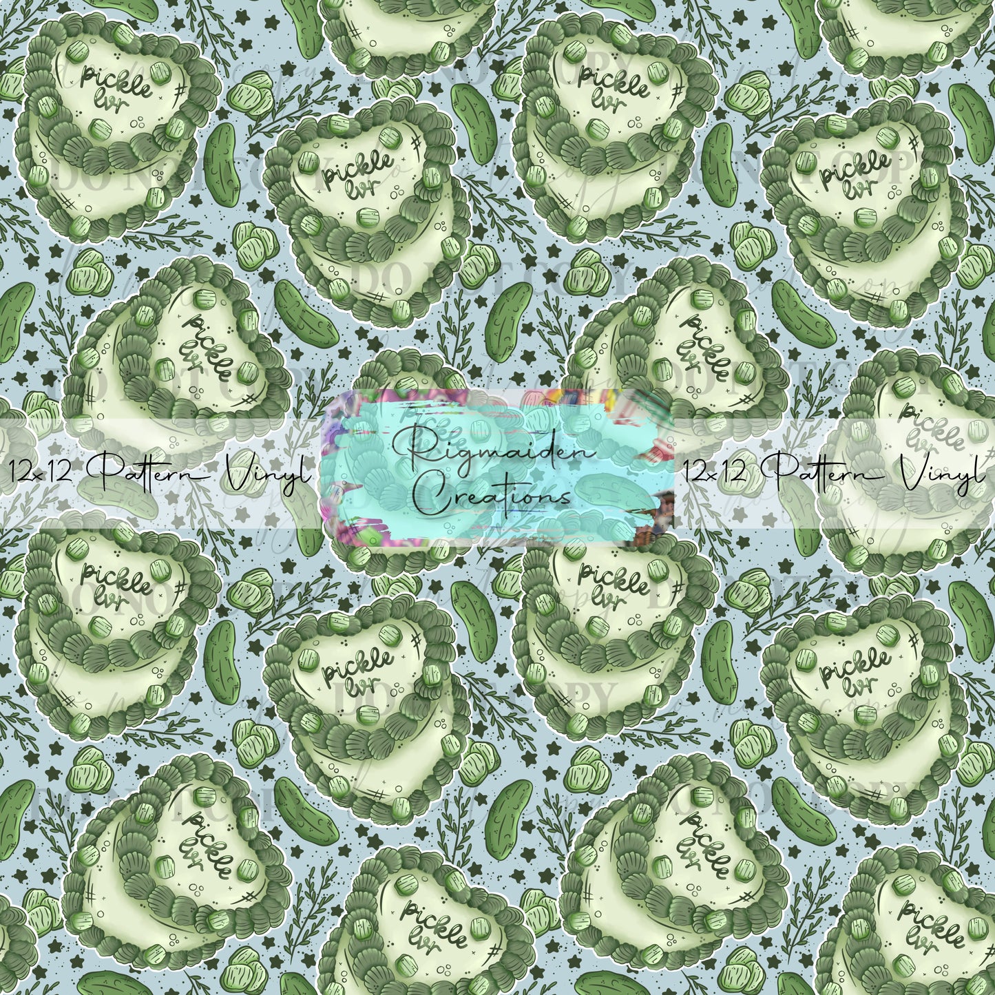 Blue Pickle Lover Cake Vinyl