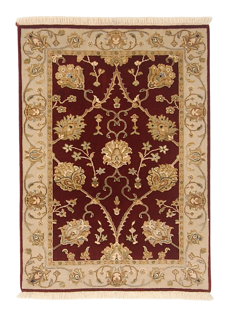 Wool w. silk Kumkapi red/ivo 2x3-0