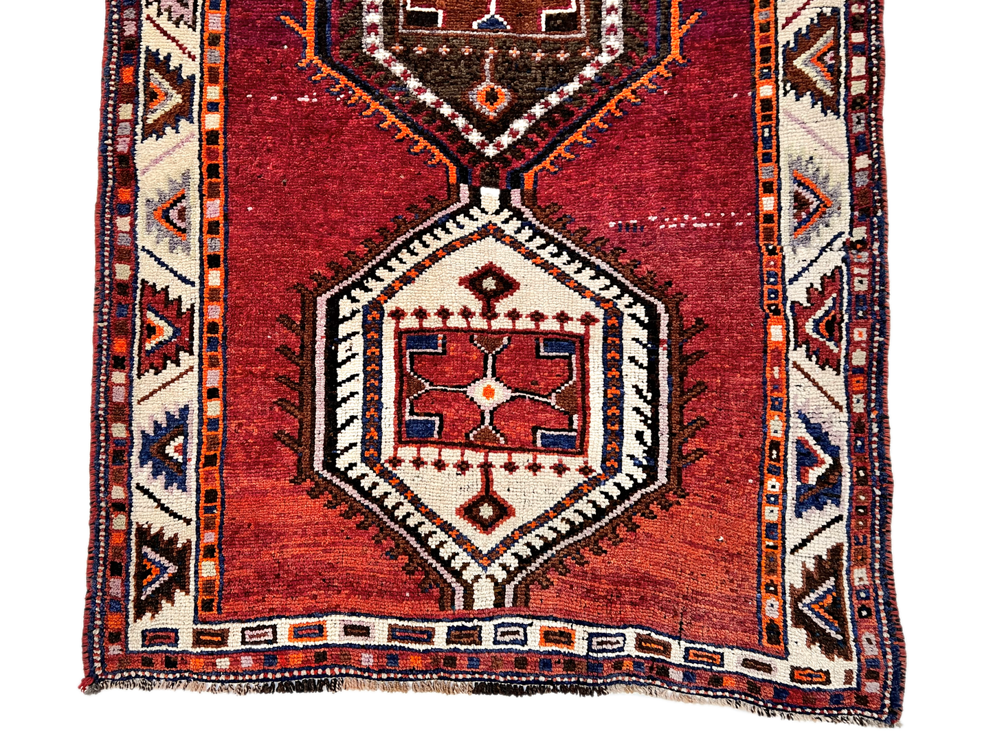 Vintage Turkish 4'06"x12'09" red/brn-2
