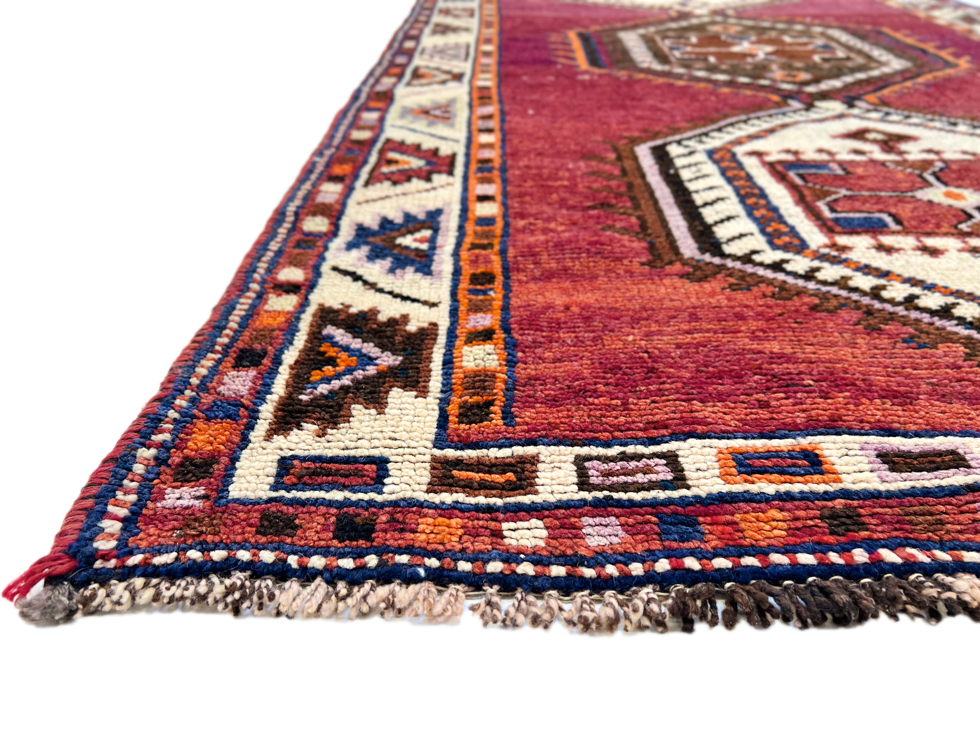 Vintage Turkish 4'06"x12'09" red/brn-3