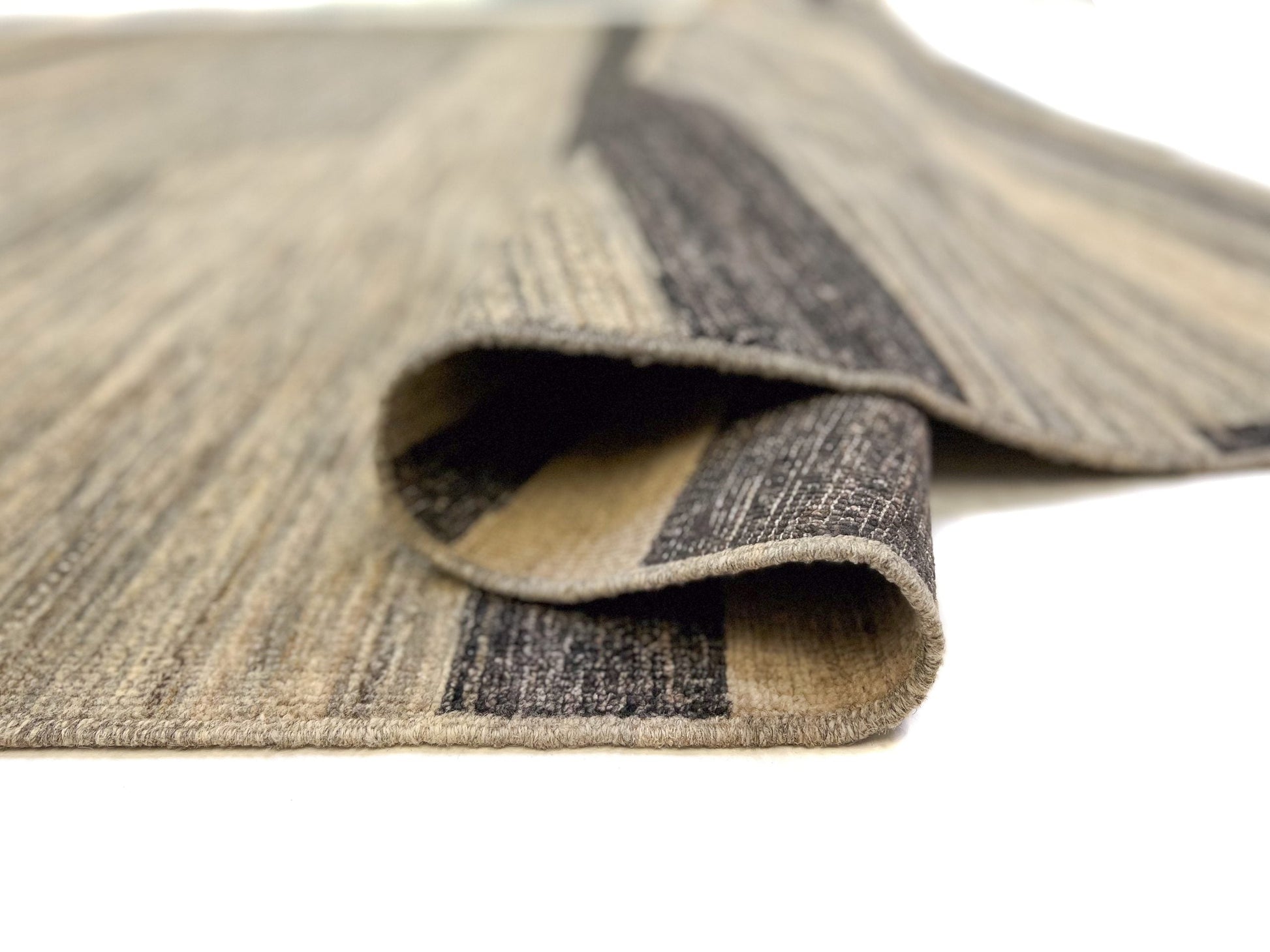 Modern Silk Striped Gabbeh (9'01"x11'11") natural/brown-4