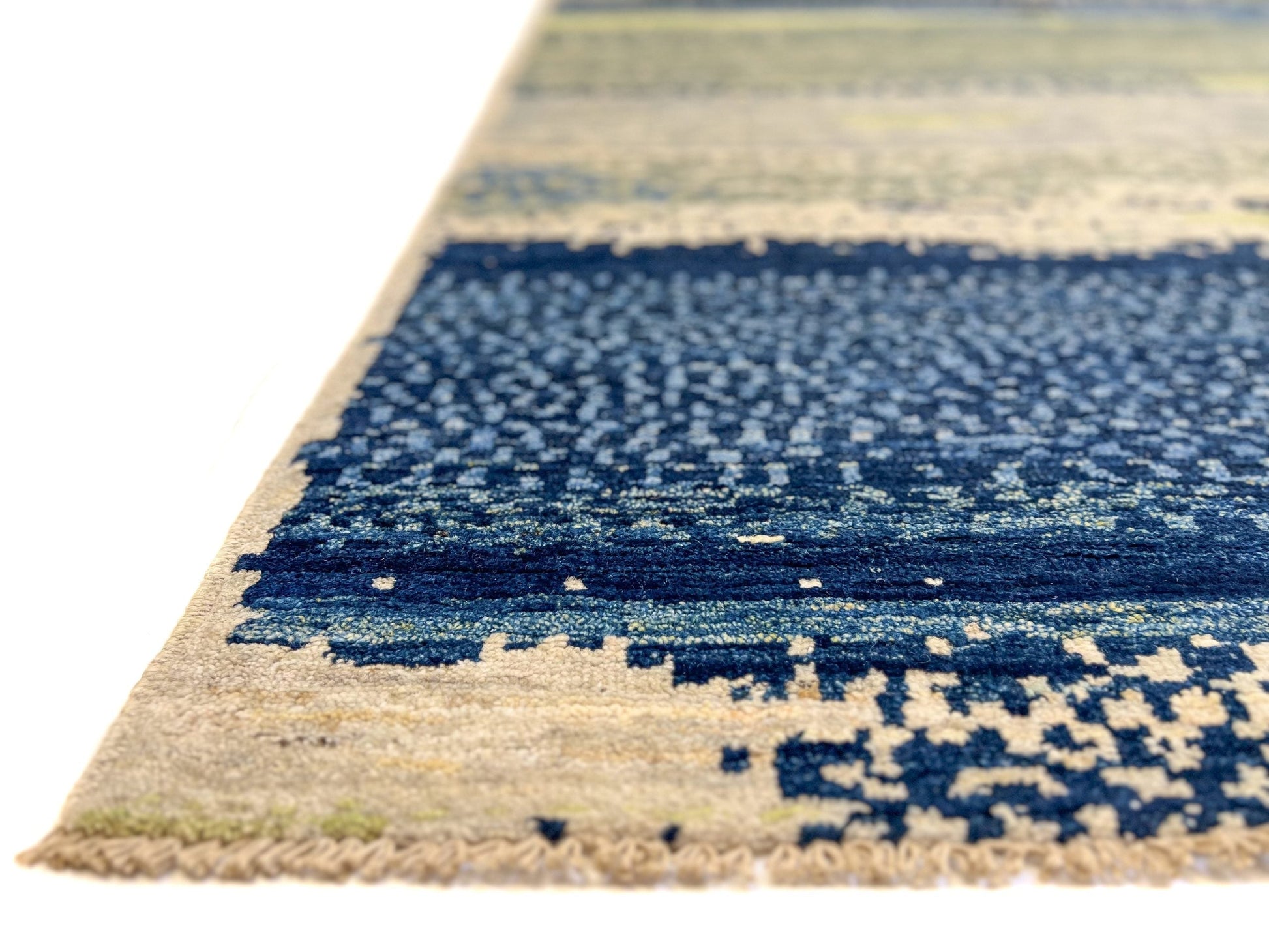 Modern Afghan Gabbeh (9'02"x12'01") blues/green-2