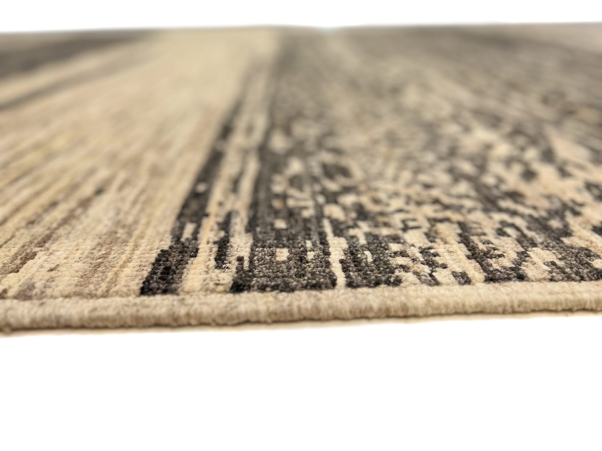 Modern Afghan Gabbeh (8'00"x9'10") dark natural/undyed-3