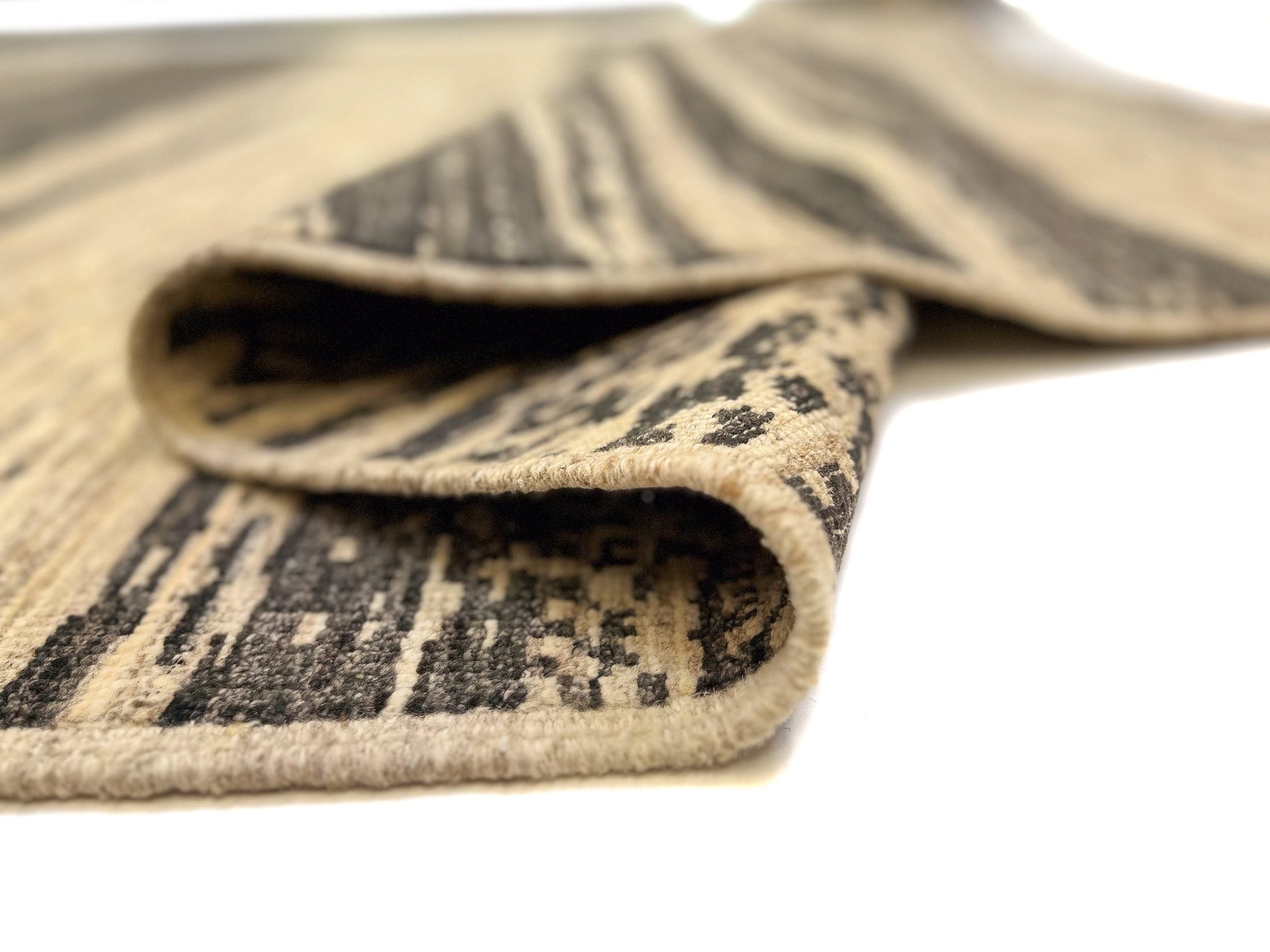 Modern Afghan Gabbeh (8'00"x9'10") dark natural/undyed-4
