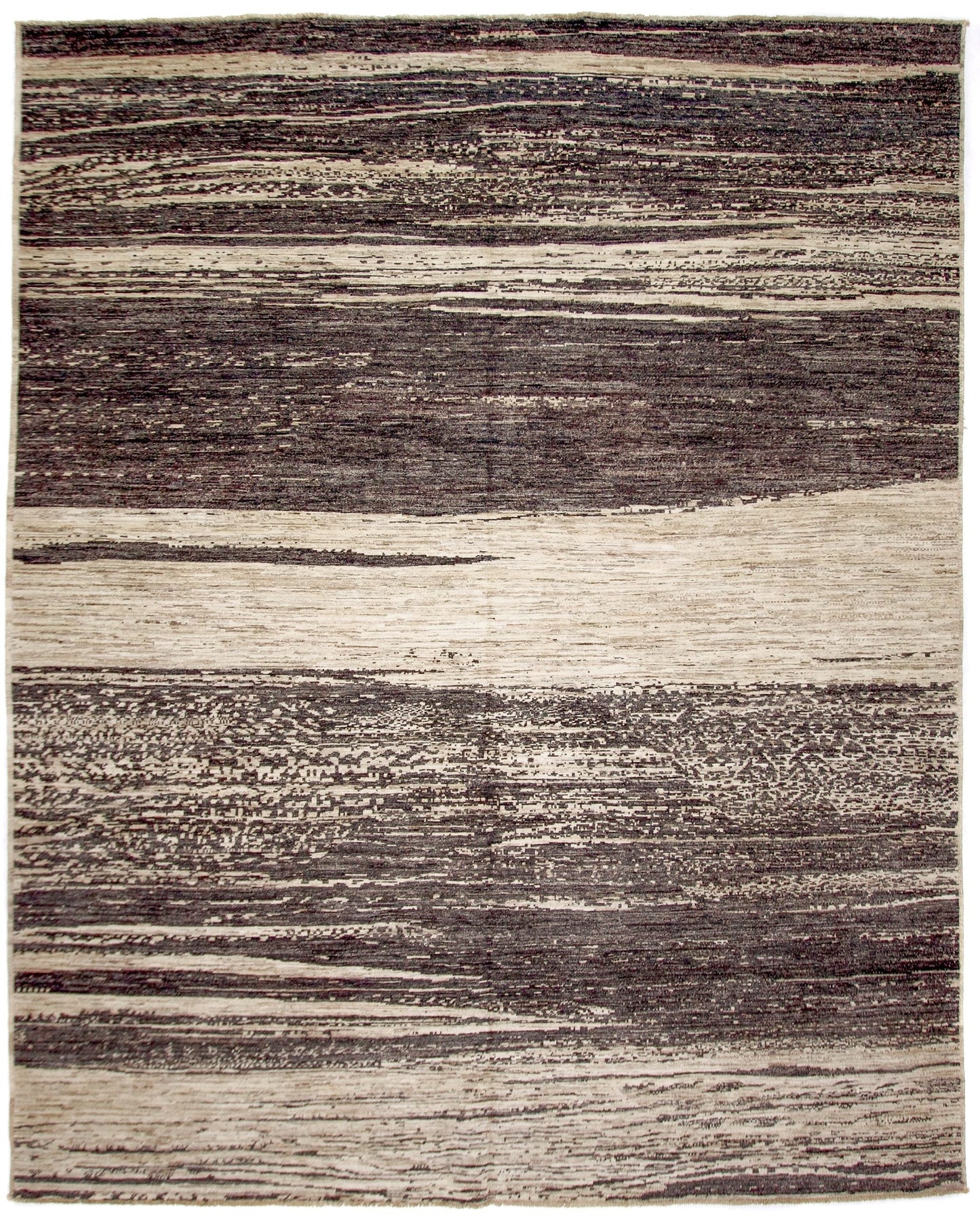 Modern Afghan Gabbeh (8'00"x9'10") dark natural/undyed-0