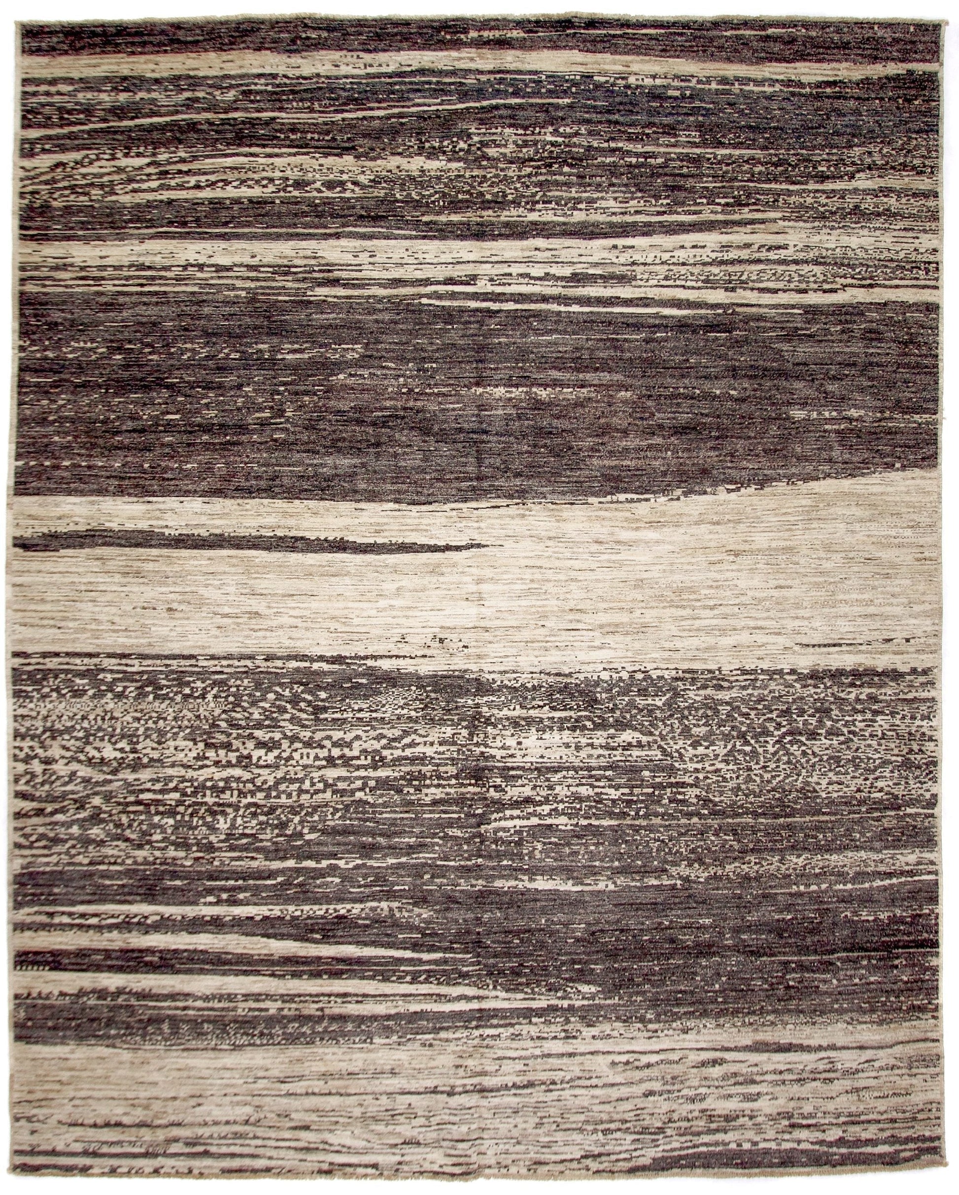 Modern Afghan Gabbeh (8'00"x9'10") dark natural/undyed-0