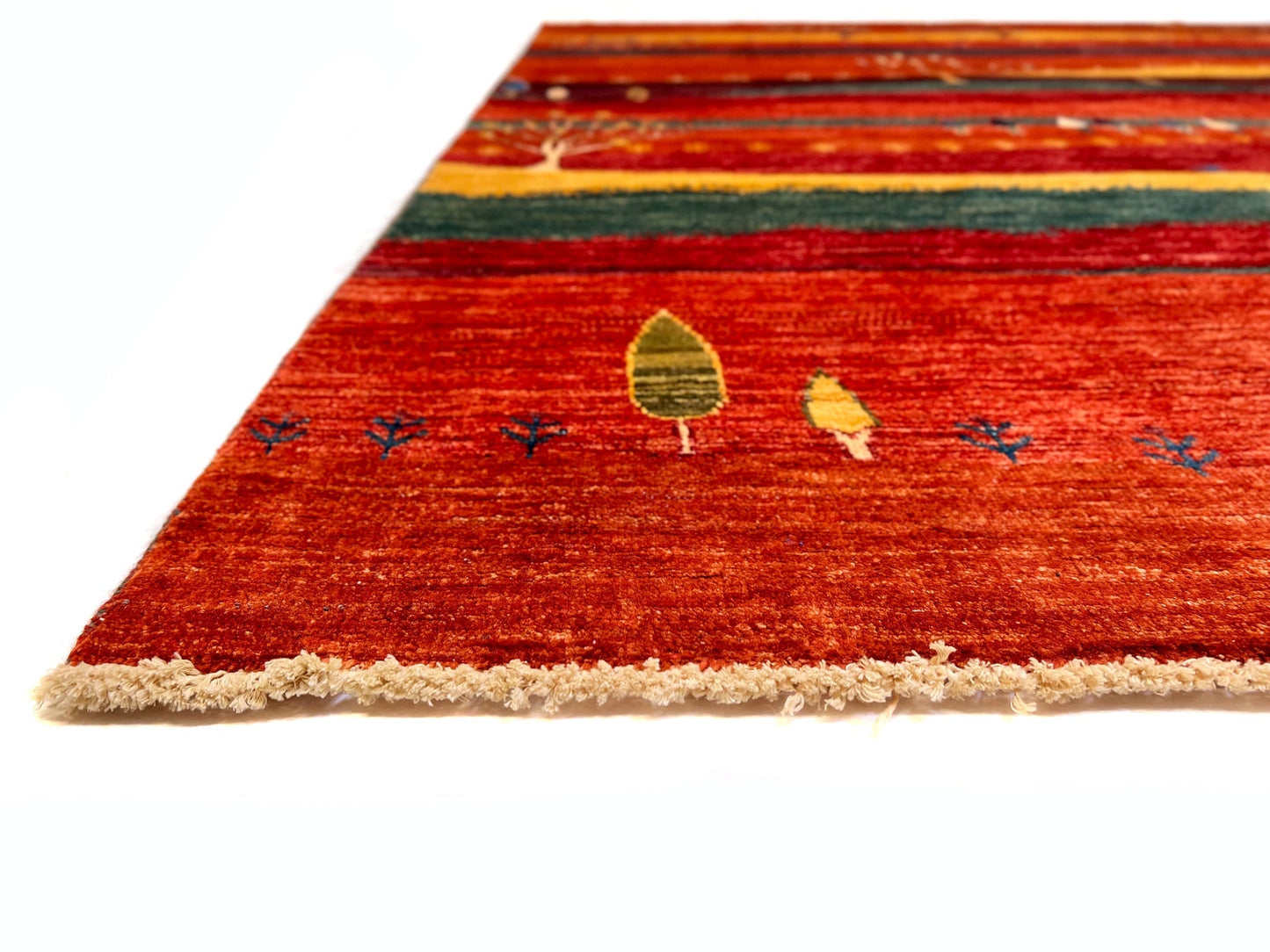 Scenic Afghan Gabbeh (8'03"x9'09") rust/red/dk.green-2