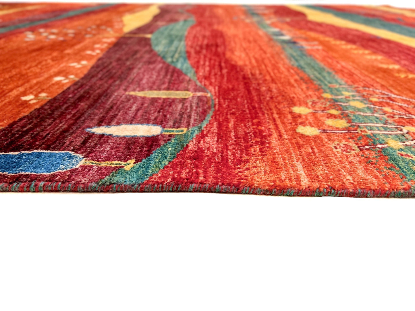Scenic Afghan Gabbeh (8'03"x9'09") rust/red/dk.green-3