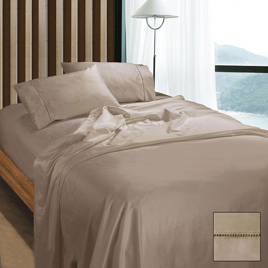 NNEDSZ 1100TC Egyptian Cotton Sateen Sheet Set Doeskin Queen-0