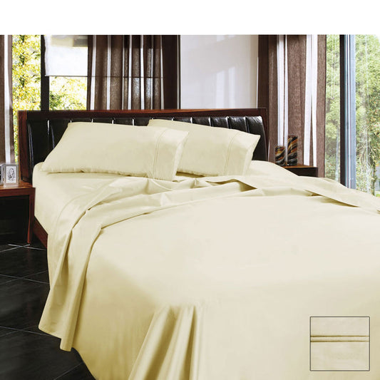 NNEDSZ 1450TC Egyptian Cotton Sateen Sheet Set Cream King-0