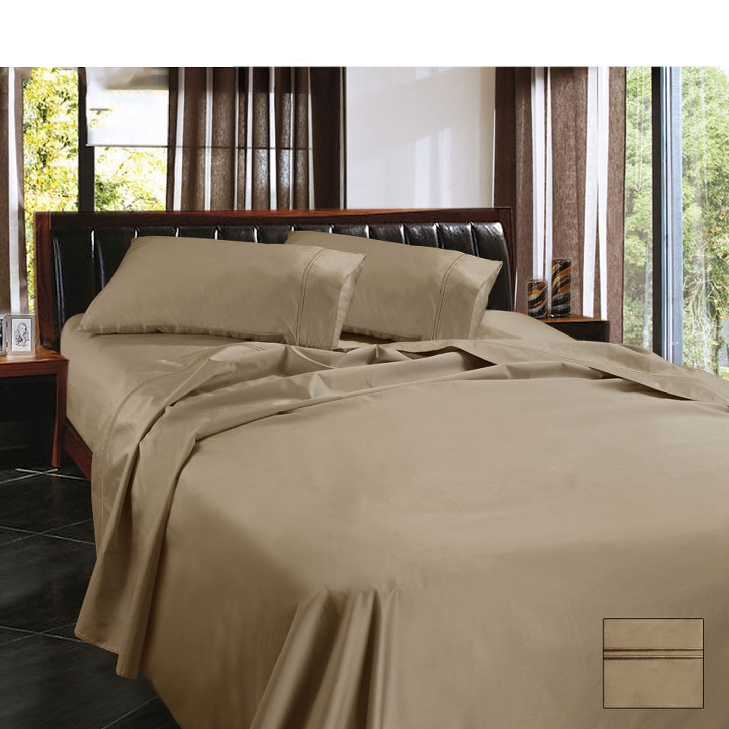 NNEDSZ 1450TC Egyptian Cotton Sateen Sheet Set Linen King-0