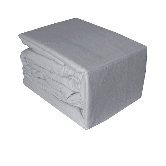 NNEDSZ Egyptian Cotton Flannel Sheet Set Silver Single-0