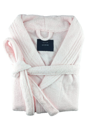 NNEDSZ small medium egyptian cotton terry toweling bathrobe baby pink-0