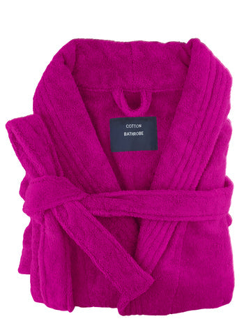 NNEDSZ small medium egyptian cotton terry toweling bathrobe fuchsia-0