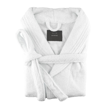 NNEDSZ small medium egyptian cotton terry toweling bathrobe white-0