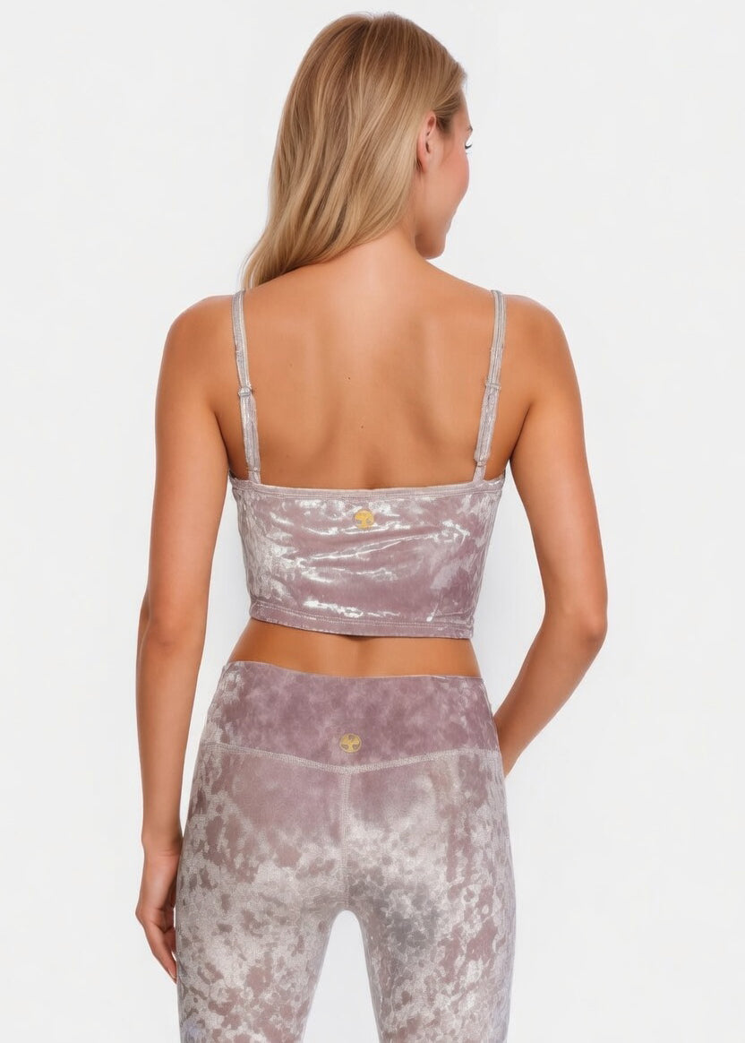 Velvet Shirred Crop Top Made in USA