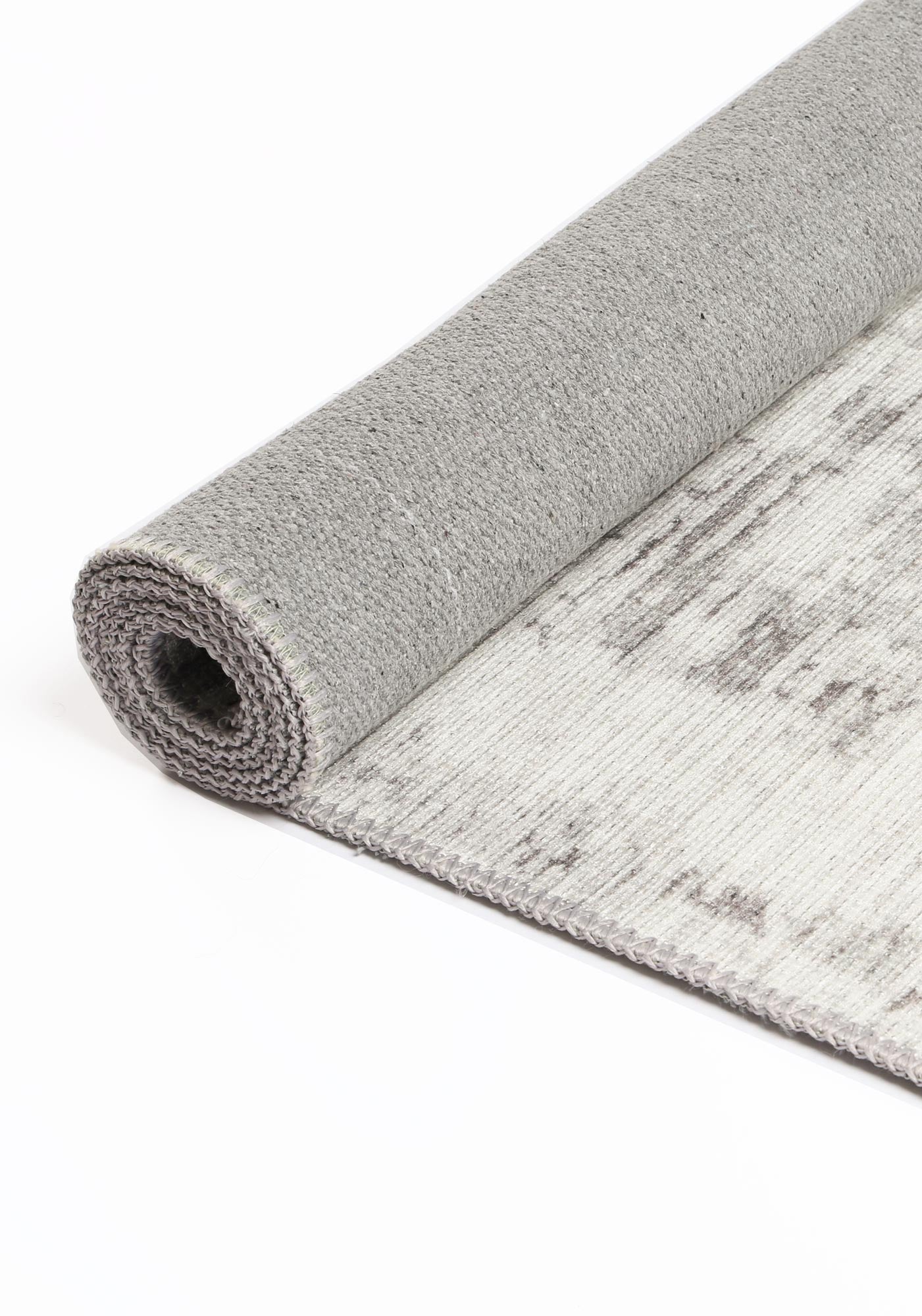 Abstract Evalina in Grey : Round Rug-3