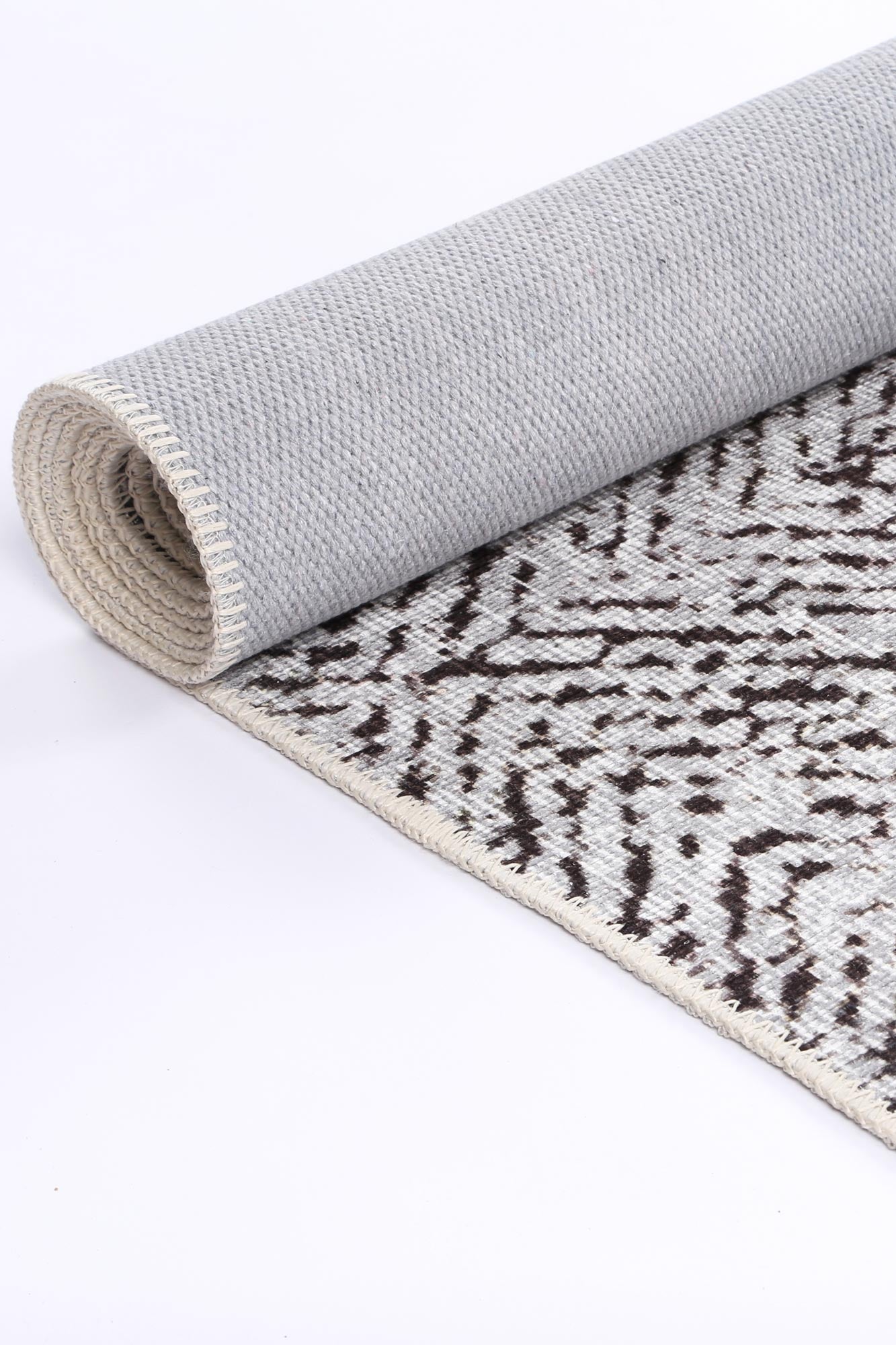Contemporary Lauro in Grey : Round Rug-2