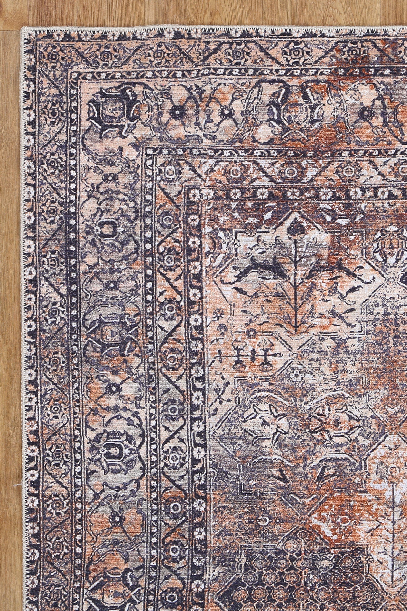 Vintage Tanner Elegance in Natural : Runner Rug-2