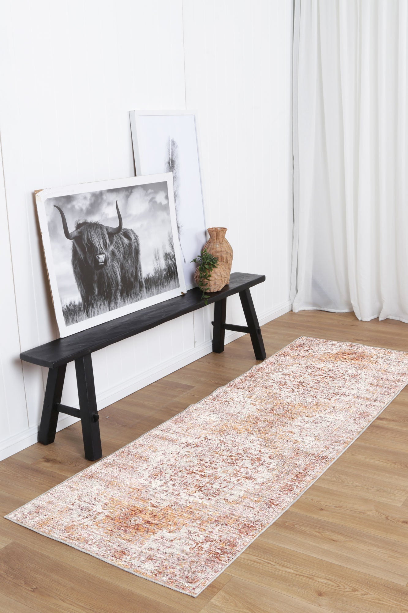 Senlis Sunset Mandarin Orange & Pink : Runner Rug-1