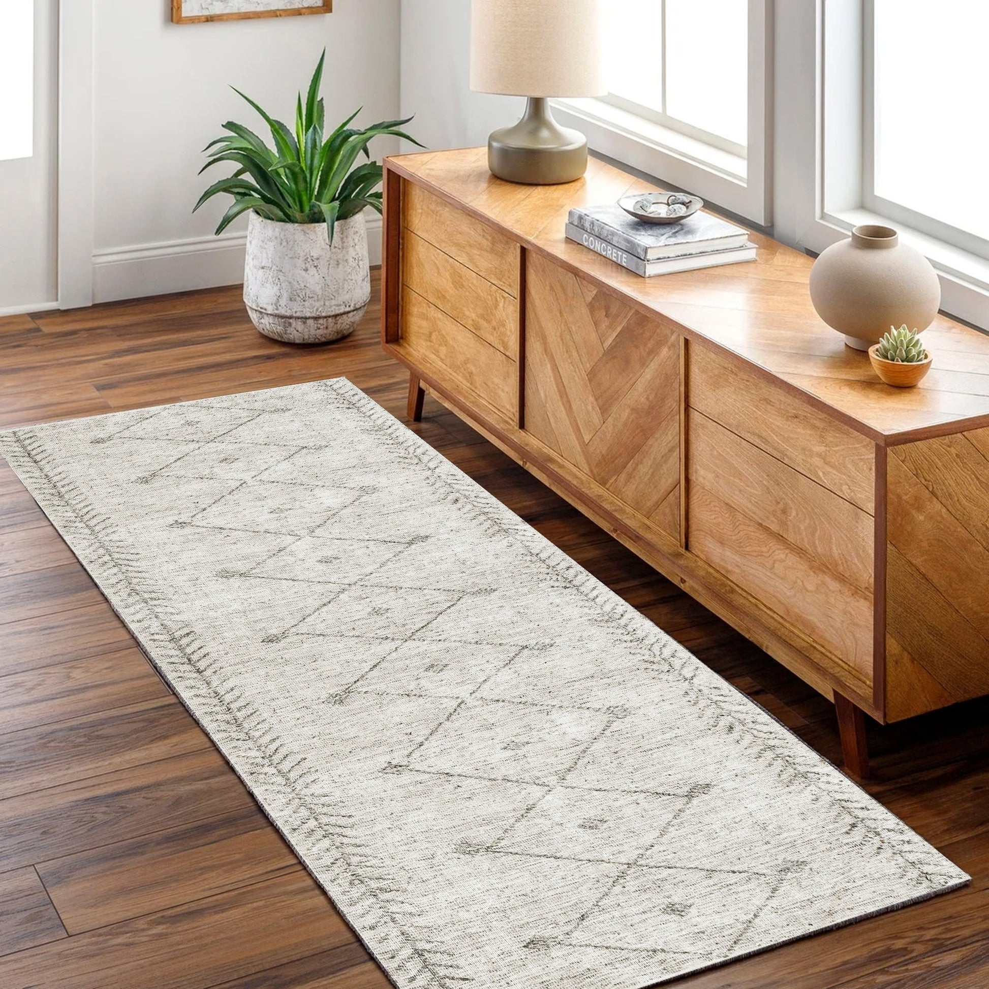 Wild Congo Distressed Look in Grey : Runner Rug-2