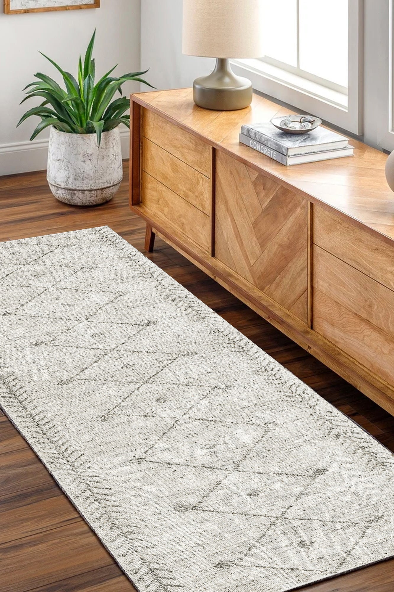 Wild Congo Distressed Look in Grey : Runner Rug-1