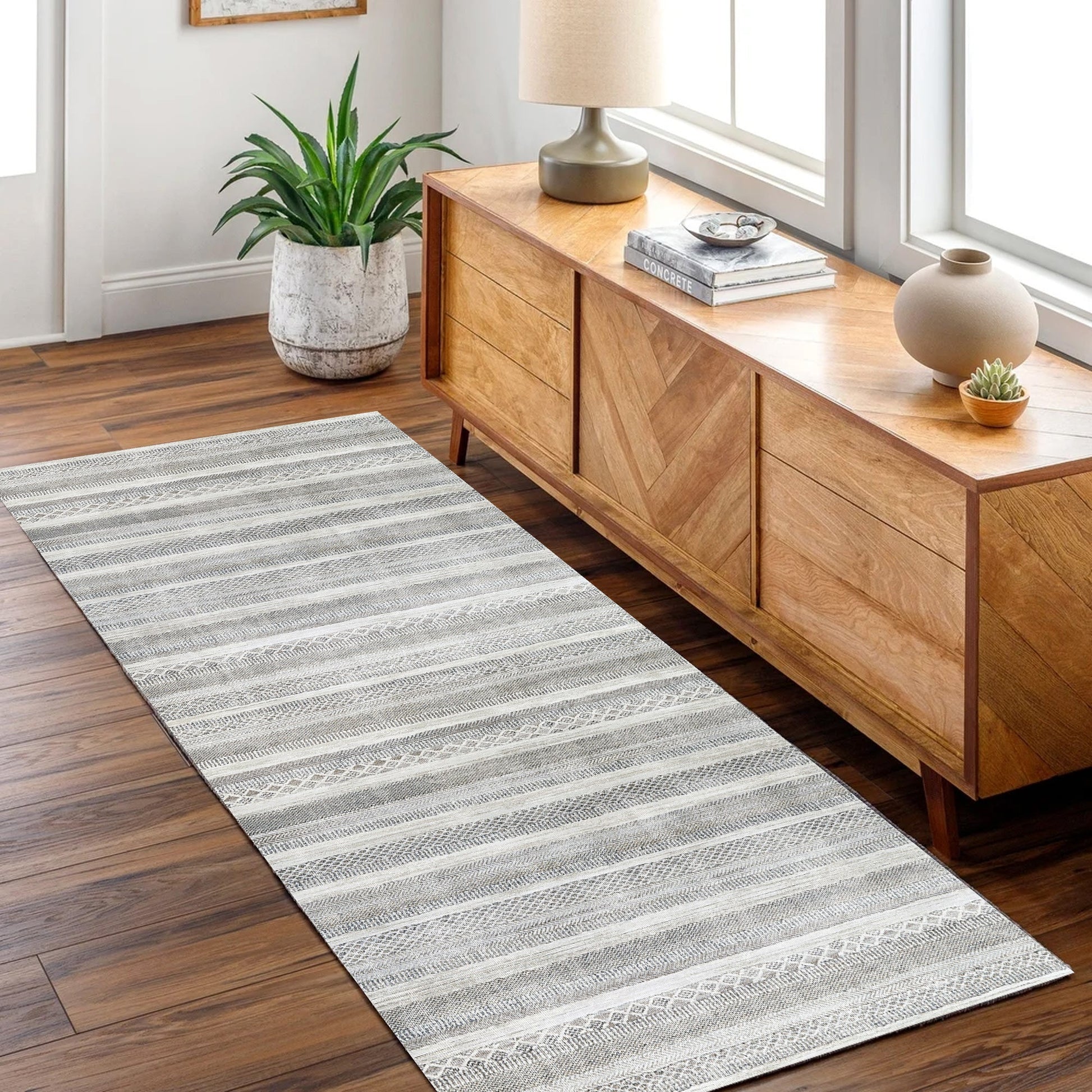 Kalahari Shadows Ash in Grey : Runner Rug-2