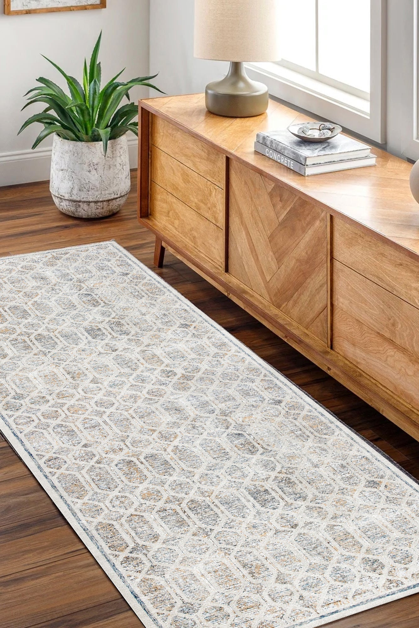 Chantilly Lace Machine Washable in Multicolor : Runner Rug-1