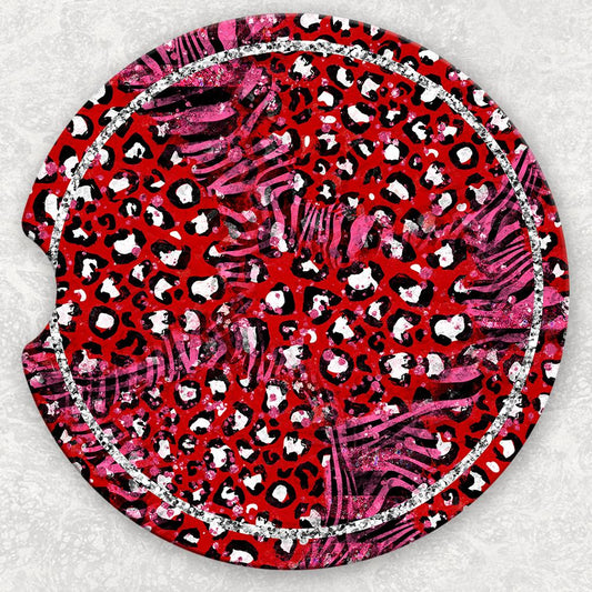 Car Coaster Set - Valentine Leopard