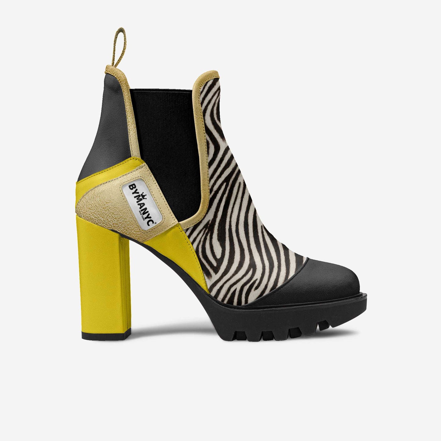 Vegan Elastic Designer Boot BYMANYC ® New York Urban Black-0