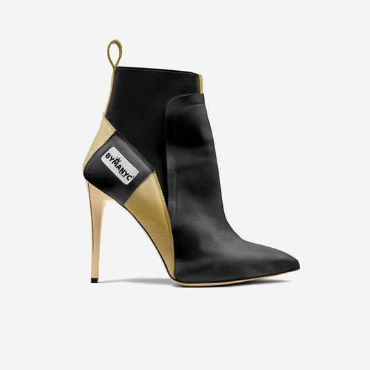 Vegan Heeled Shoe Women BYMANYC ® New York Tribeca Gold Flame-0