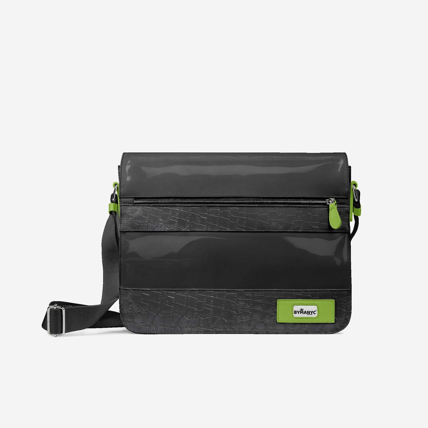 Vegan Urban Stripe Messenger Bag 16” | BYMANYC ® New York Downtown Edge-0