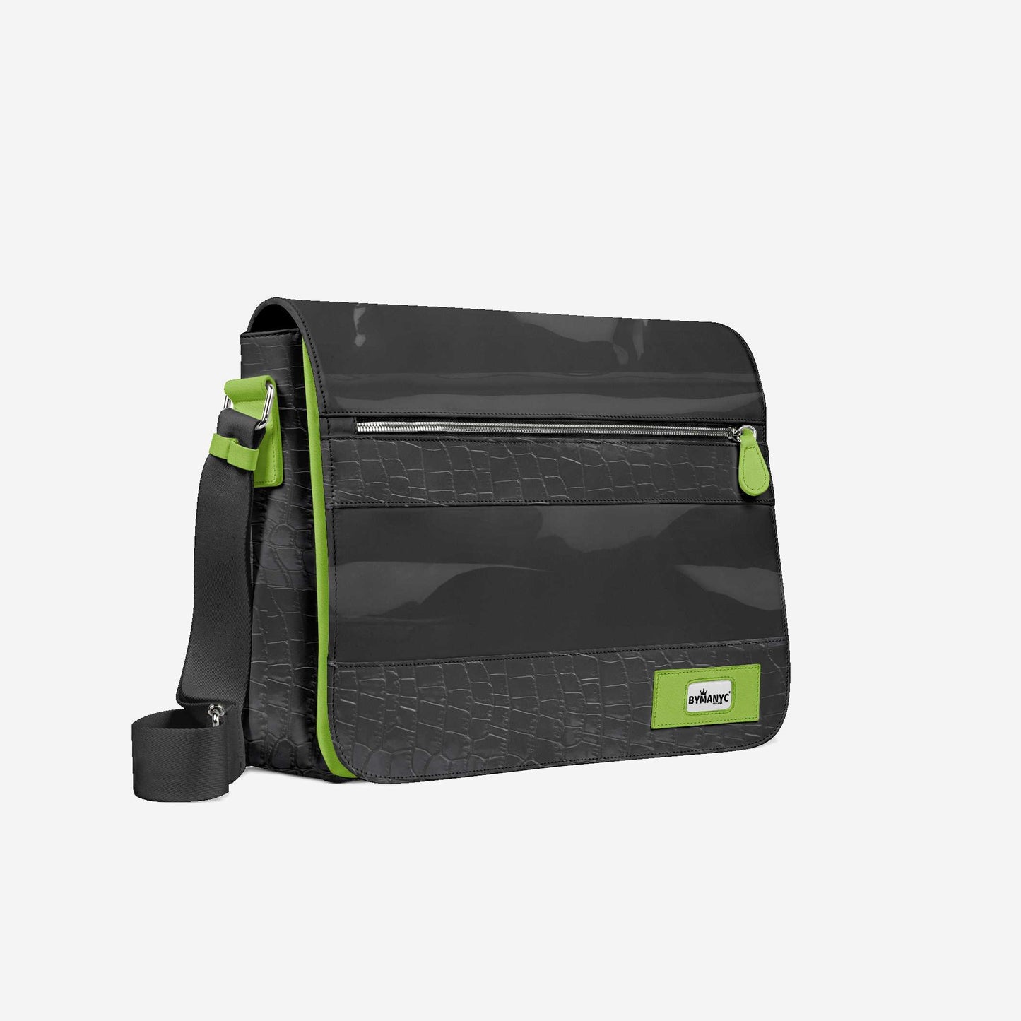 Vegan Urban Stripe Messenger Bag 16” | BYMANYC ® New York Downtown Edge-1