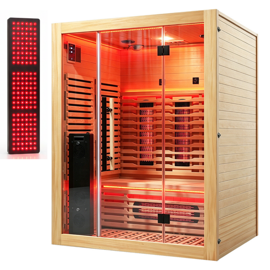 Blisspod | Venetian | Full Spectrum Indoor Premium Canadian Hemlock Ultra Low EMF Sauna | 11 Heaters | Chromotherapy & Reflexology | 3 Person