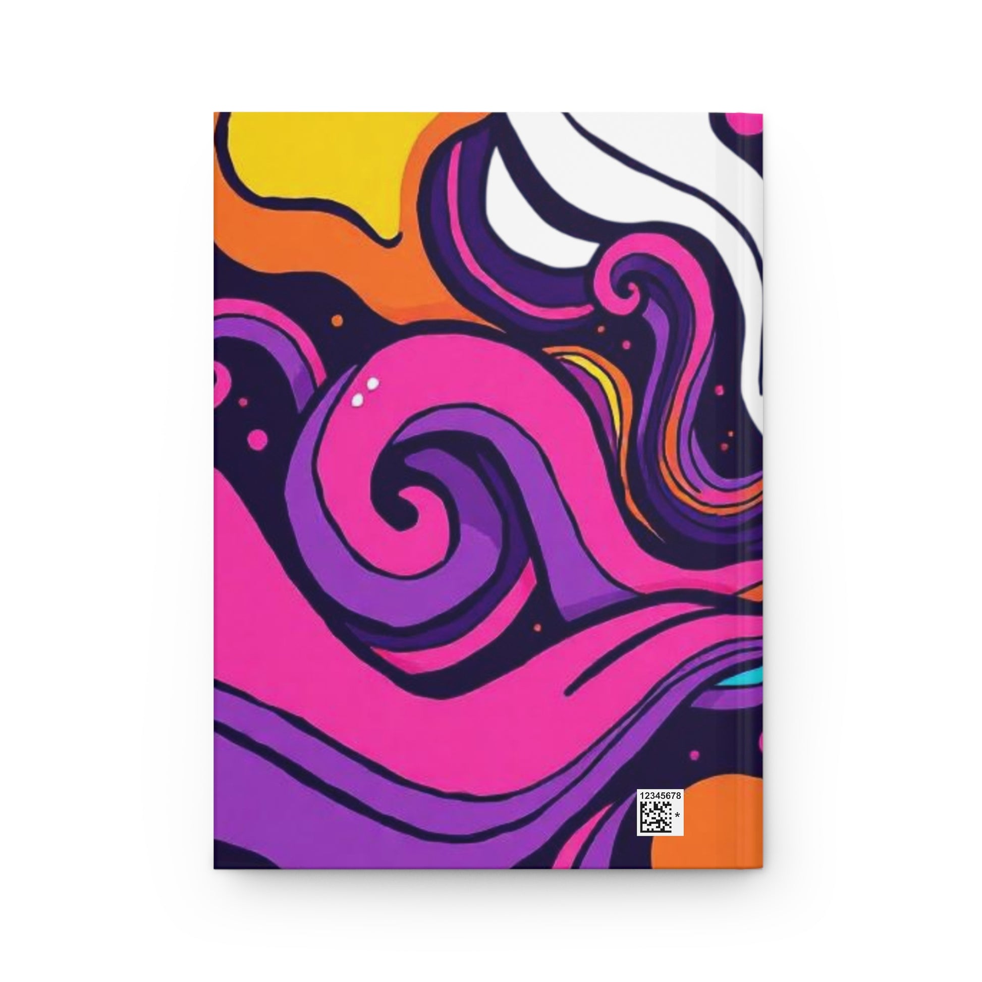 Colorful abstract design notebook with swirling patterns on a white background. Vibrant Art Hardcover Journal, Colorful Diary, Artistic Notebook, Gift for Creatives, Sketchbook, Writing Journal