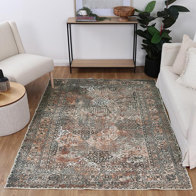 Vintage Tanner Elegance in Natural Rug-2